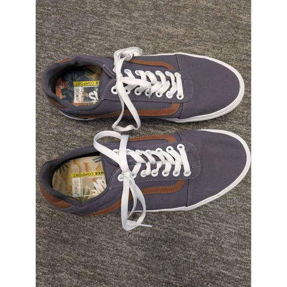 Vans Ward Deluxe Gray Brown Canvas Low Top Skater Shoes Mens 9.5 721356 - Picture 2 of 10